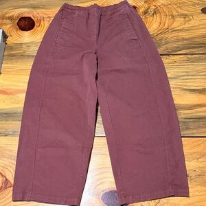 Banana Republic Women’s Mid Rise Relaxed Painter Pull On Pant, Soft Clay Red